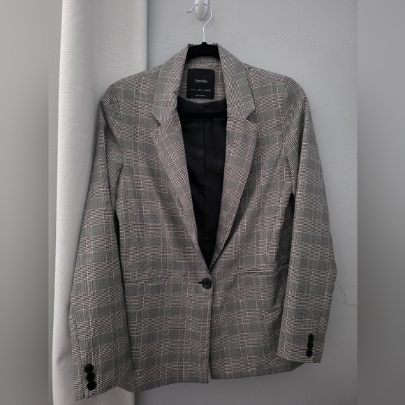 Bershka Black and White Plaid Blazer - Picture 1 of 2